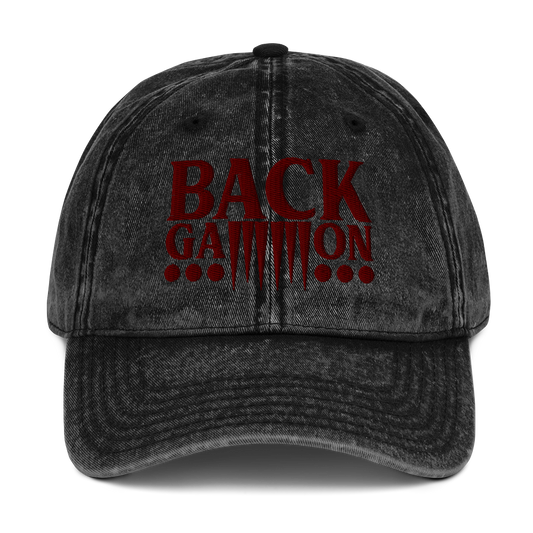 Backgammon Vintage Cotton Twill Hat (maroon embroidery)