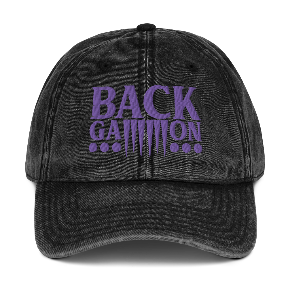 Backgammon Vintage Cotton Twill Hat (purple embroidery)