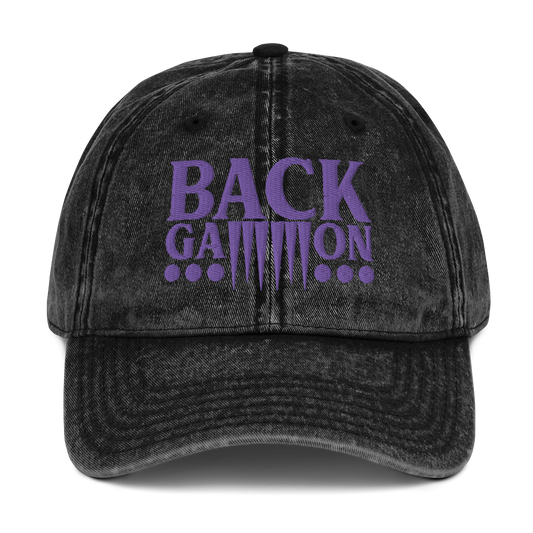 Backgammon Vintage Cotton Twill Hat (purple embroidery)