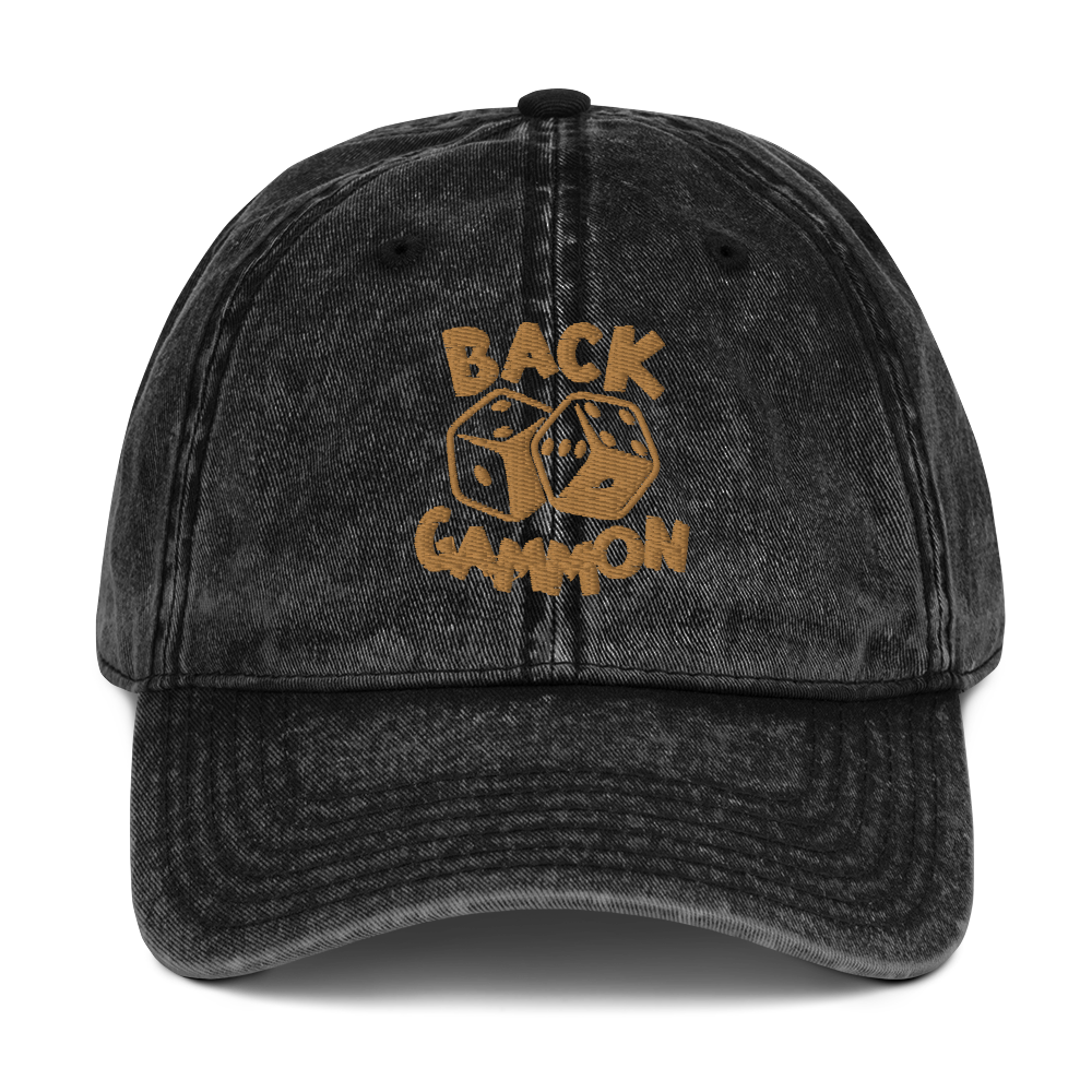 Backgammon Vintage Cotton Twill Hat (gold embroidery)