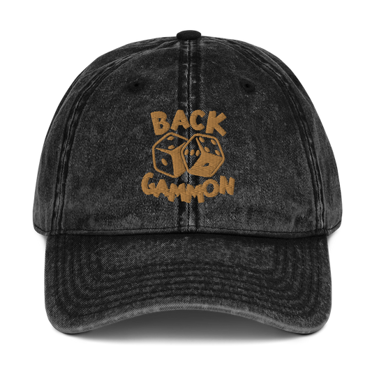 Backgammon Vintage Cotton Twill Hat (gold embroidery)