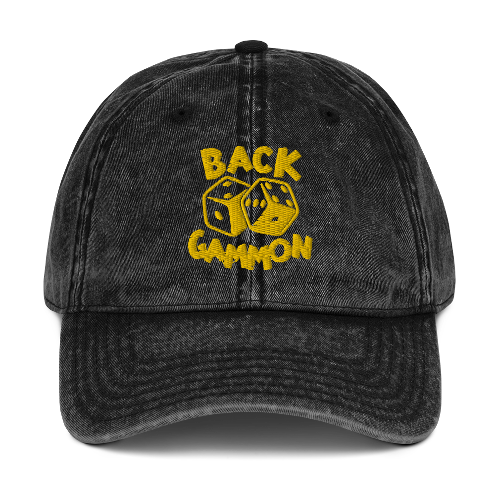 Backgammon Vintage Cotton Twill Hat (yellow embroidery)