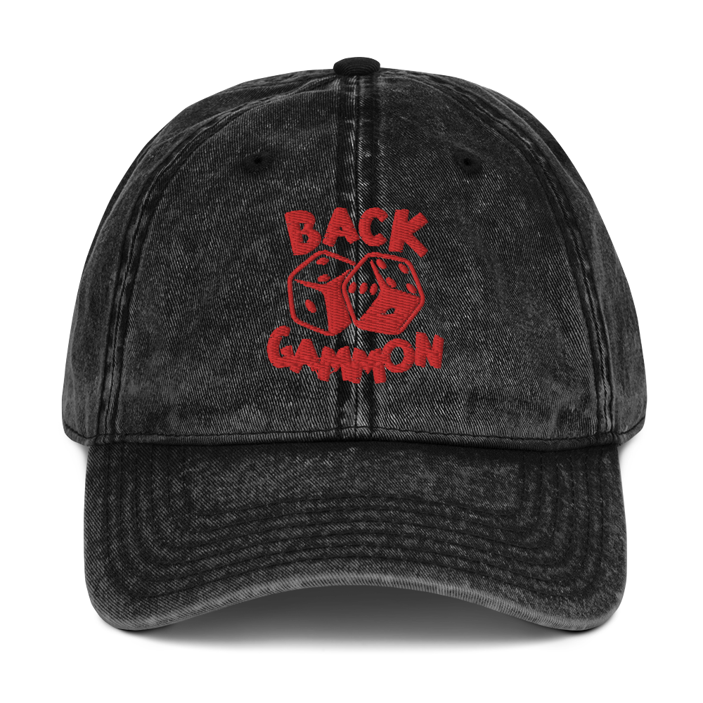 Backgammon Vintage Cotton Twill Hat (red embroidery)