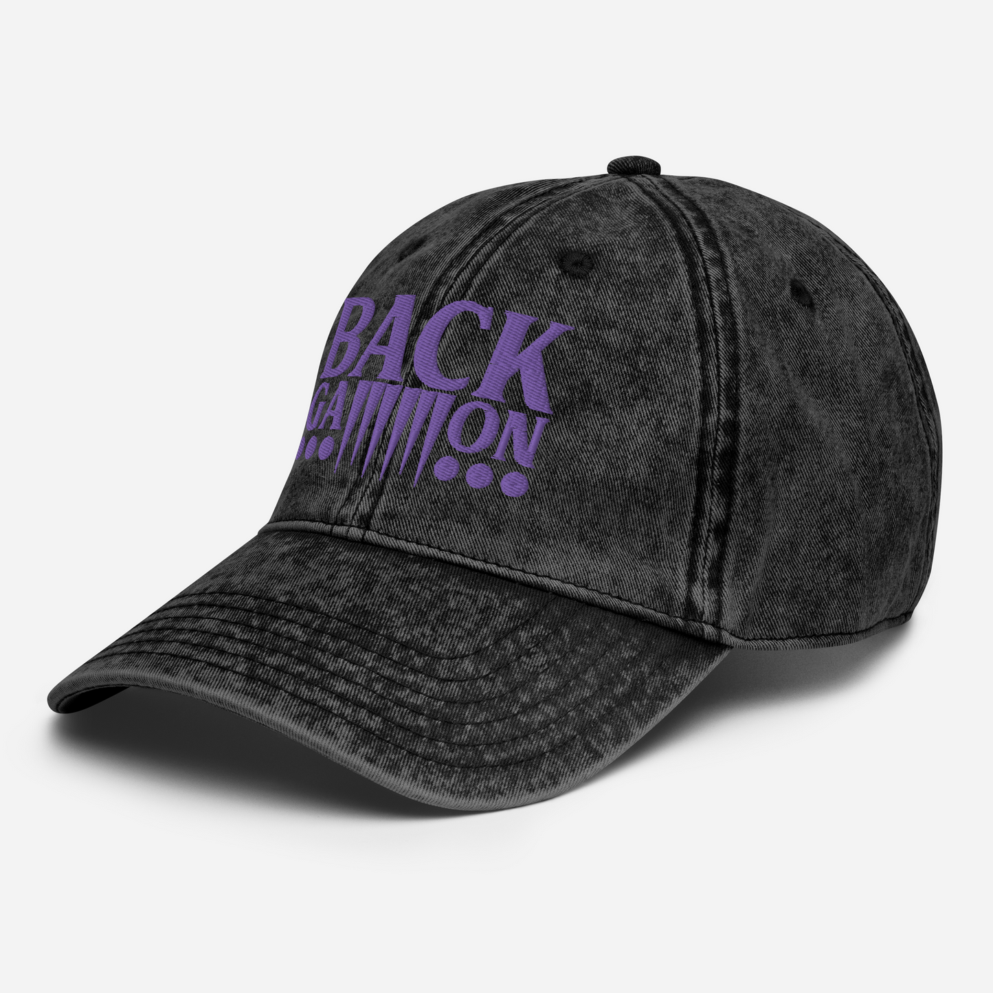 Backgammon Vintage Cotton Twill Hat (purple embroidery)