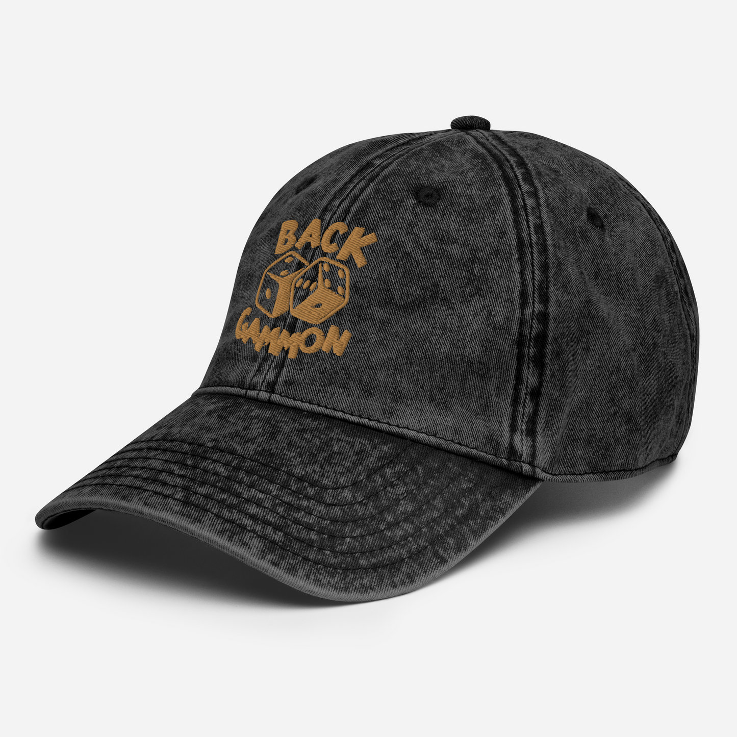 Backgammon Vintage Cotton Twill Hat (gold embroidery)