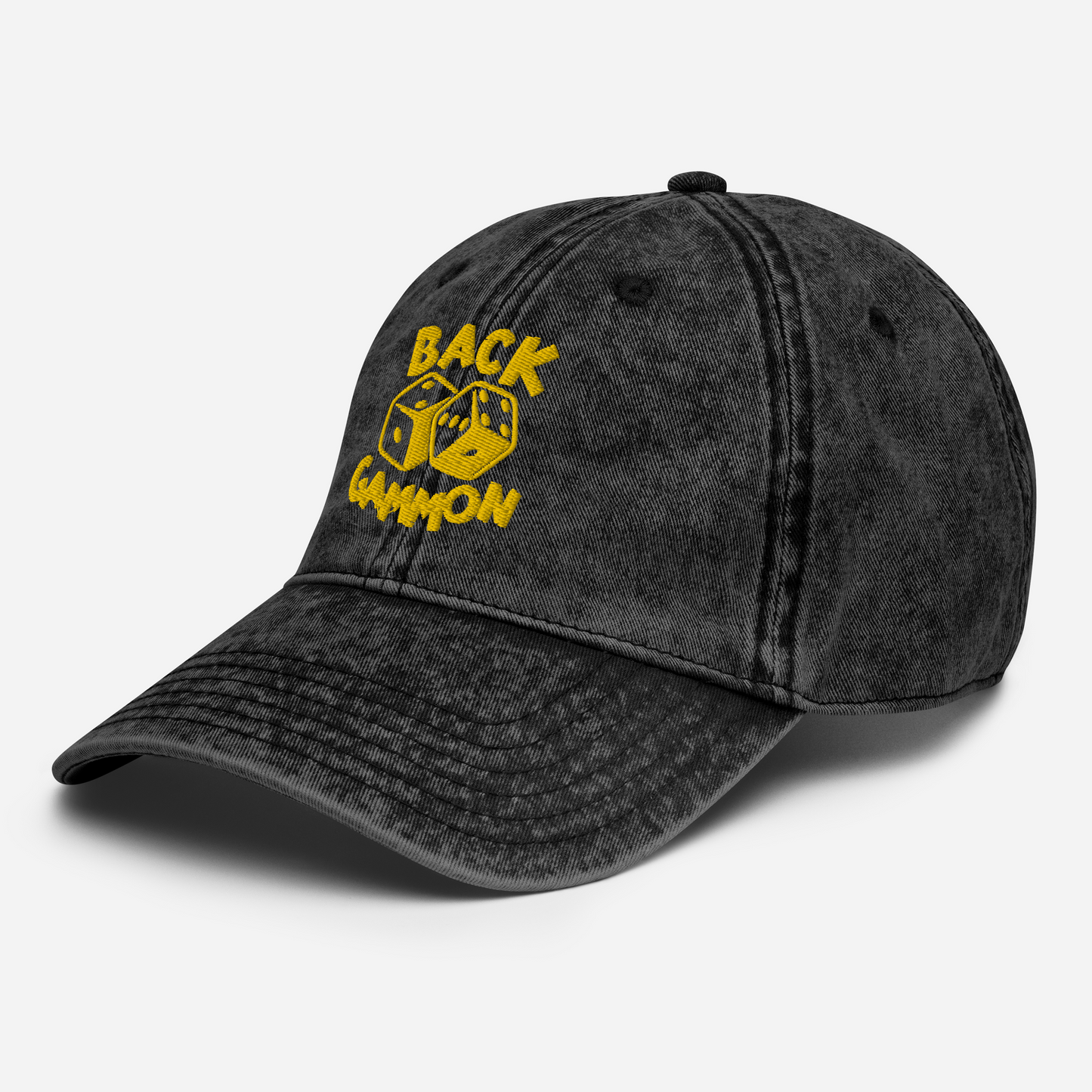 Backgammon Vintage Cotton Twill Hat (yellow embroidery)