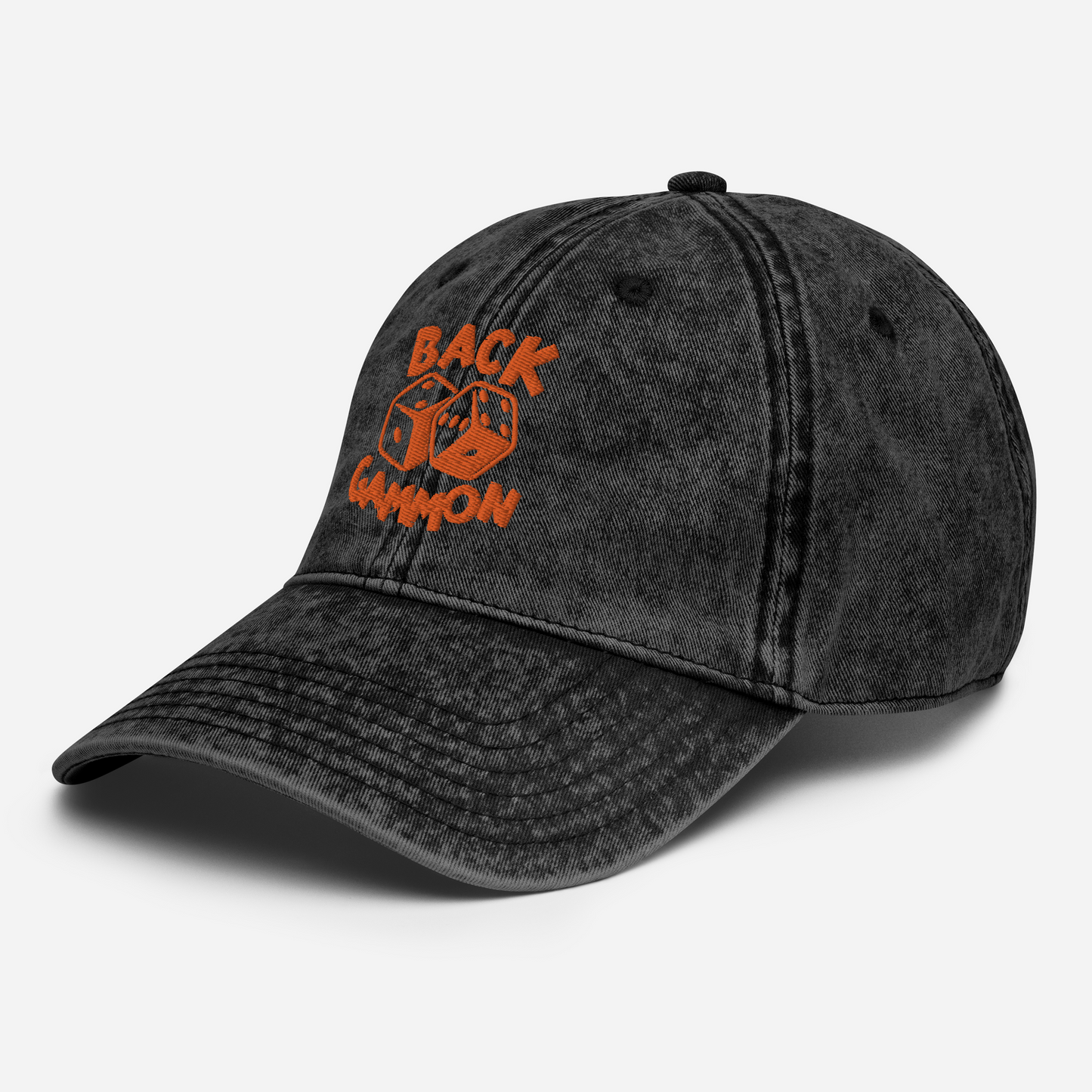 Backgammon Vintage Cotton Twill Hat (orange embroidery)