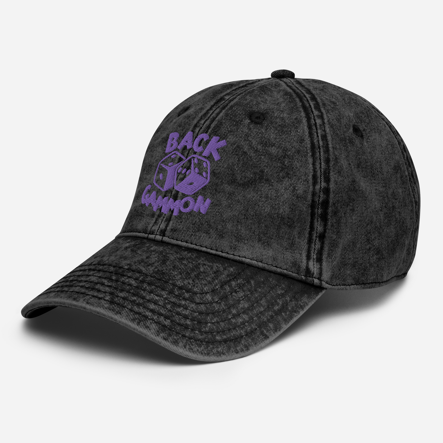 Backgammon Vintage Cotton Twill Hat (purple embroidery)