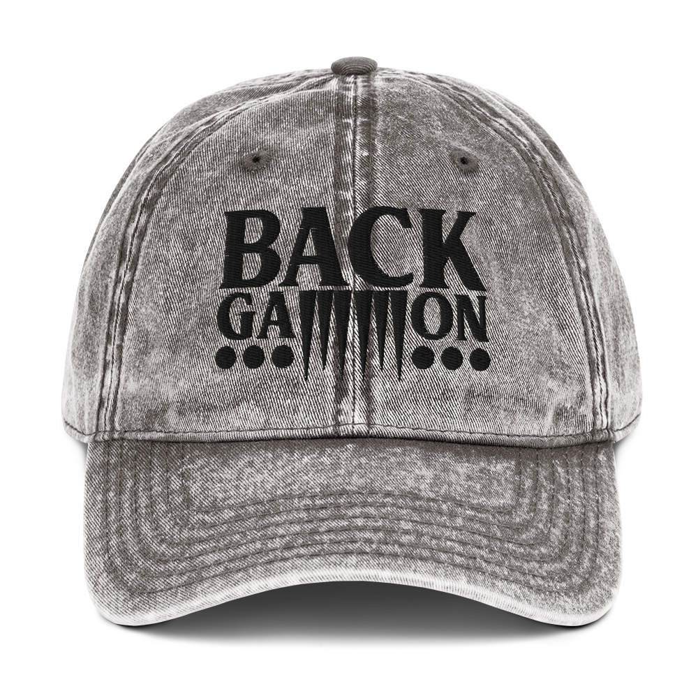 Backgammon Vintage Cotton Twill Hat (black embroidery)