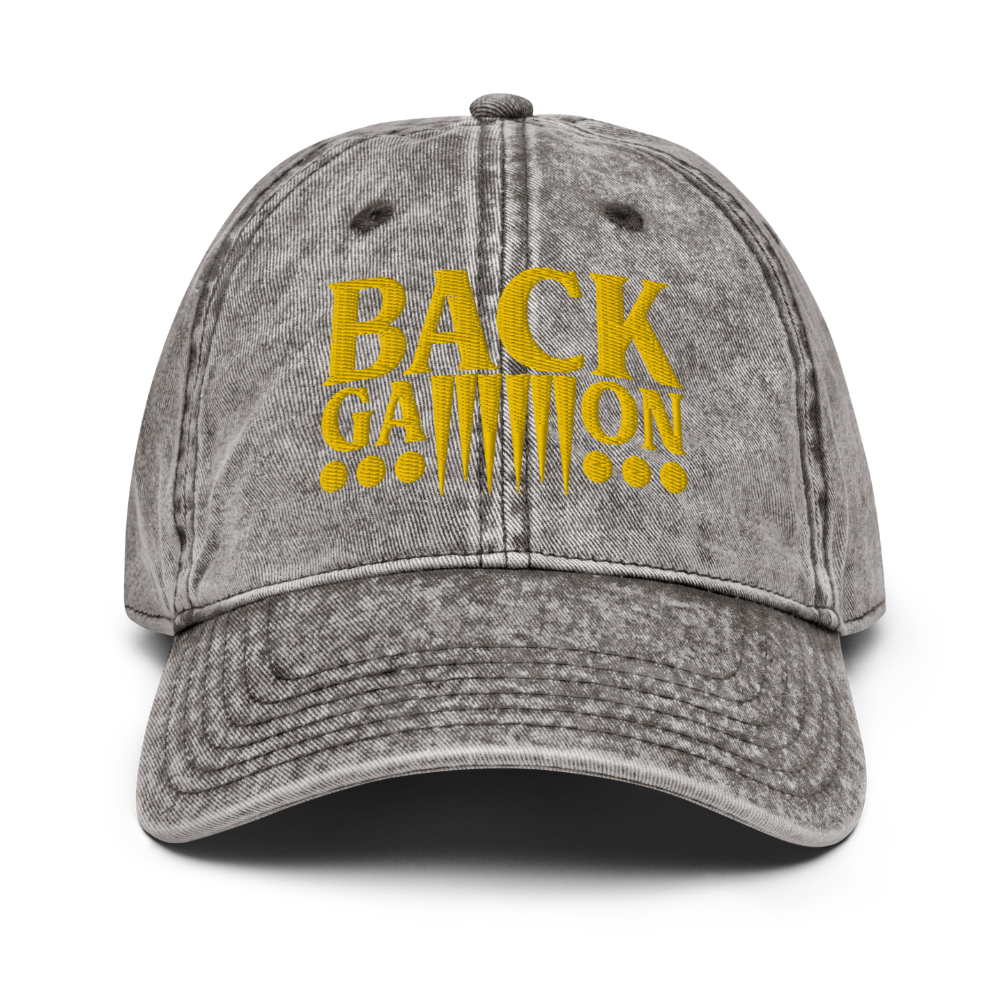 Backgammon Vintage Cotton Twill Hat (yellow embroidery)