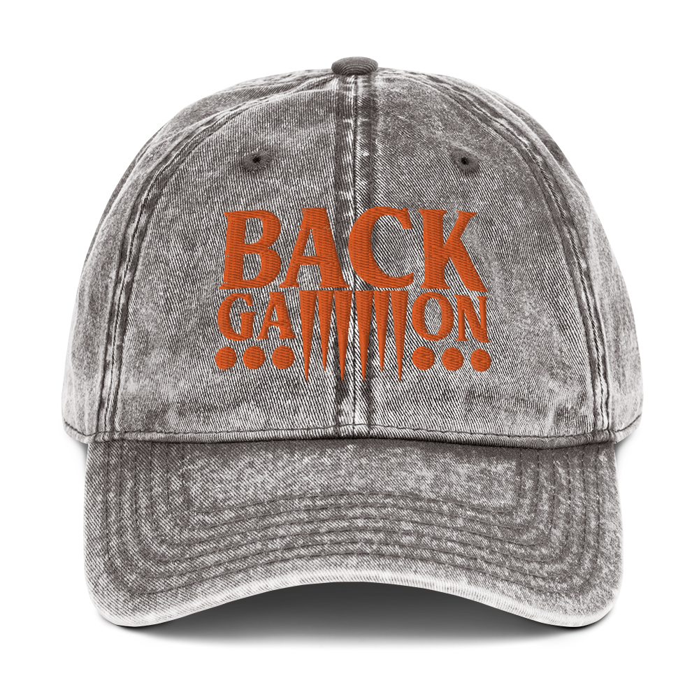 Backgammon Vintage Cotton Twill Hat (orange embroidery)