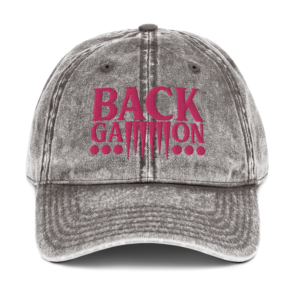 Backgammon Vintage Cotton Twill Hat (pink embroidery