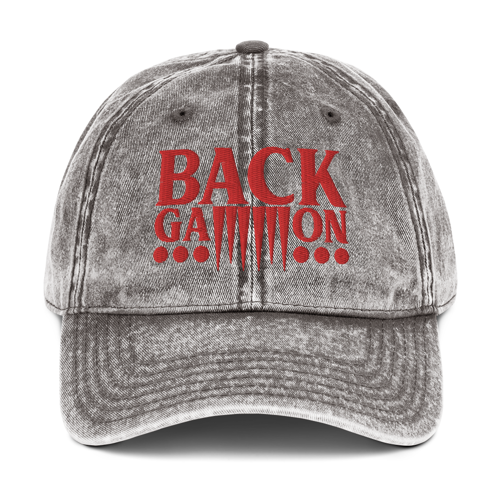 Backgammon Vintage Cotton Twill Hat (red embroidery)