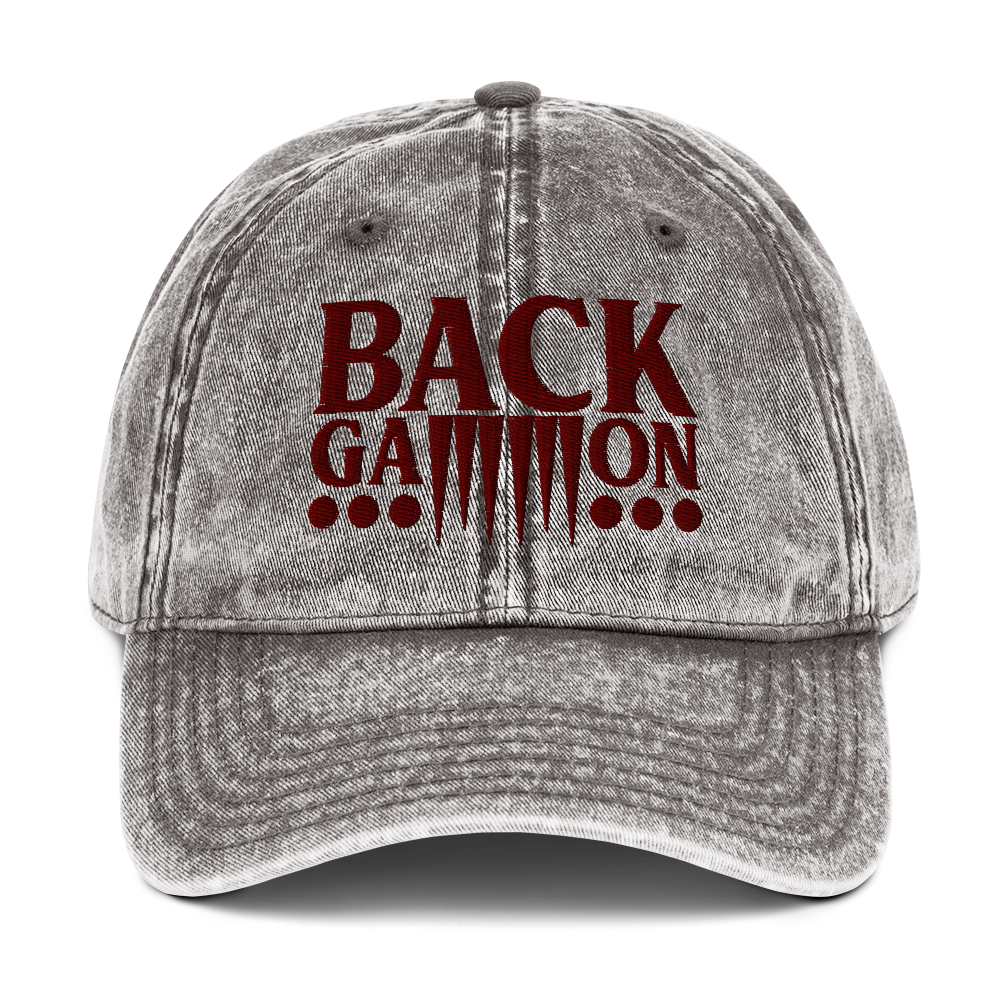 Backgammon Vintage Cotton Twill Hat (maroon embroidery)