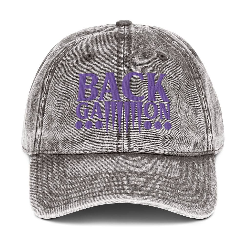 Backgammon Vintage Cotton Twill Hat (purple embroidery)