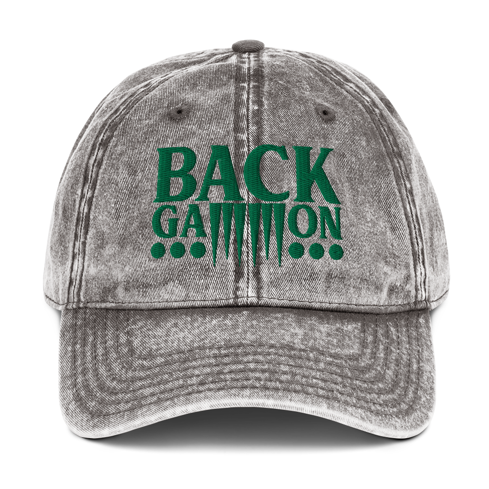 Backgammon Vintage Cotton Twill Hat (green embroidery)