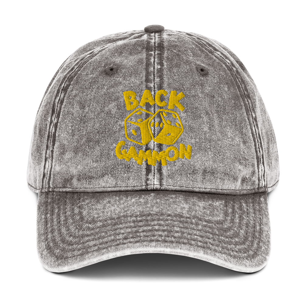 Backgammon Vintage Cotton Twill Hat (yellow embroidery)