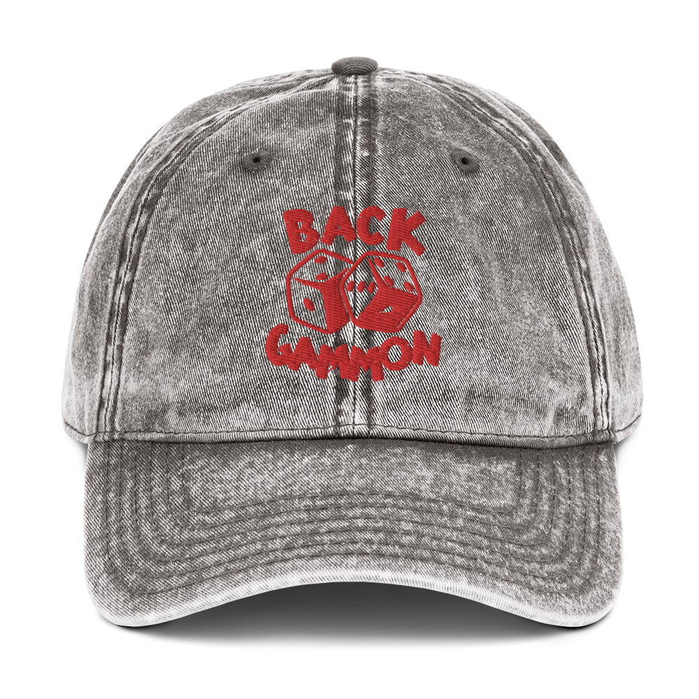 Backgammon Vintage Cotton Twill Hat (red embroidery)