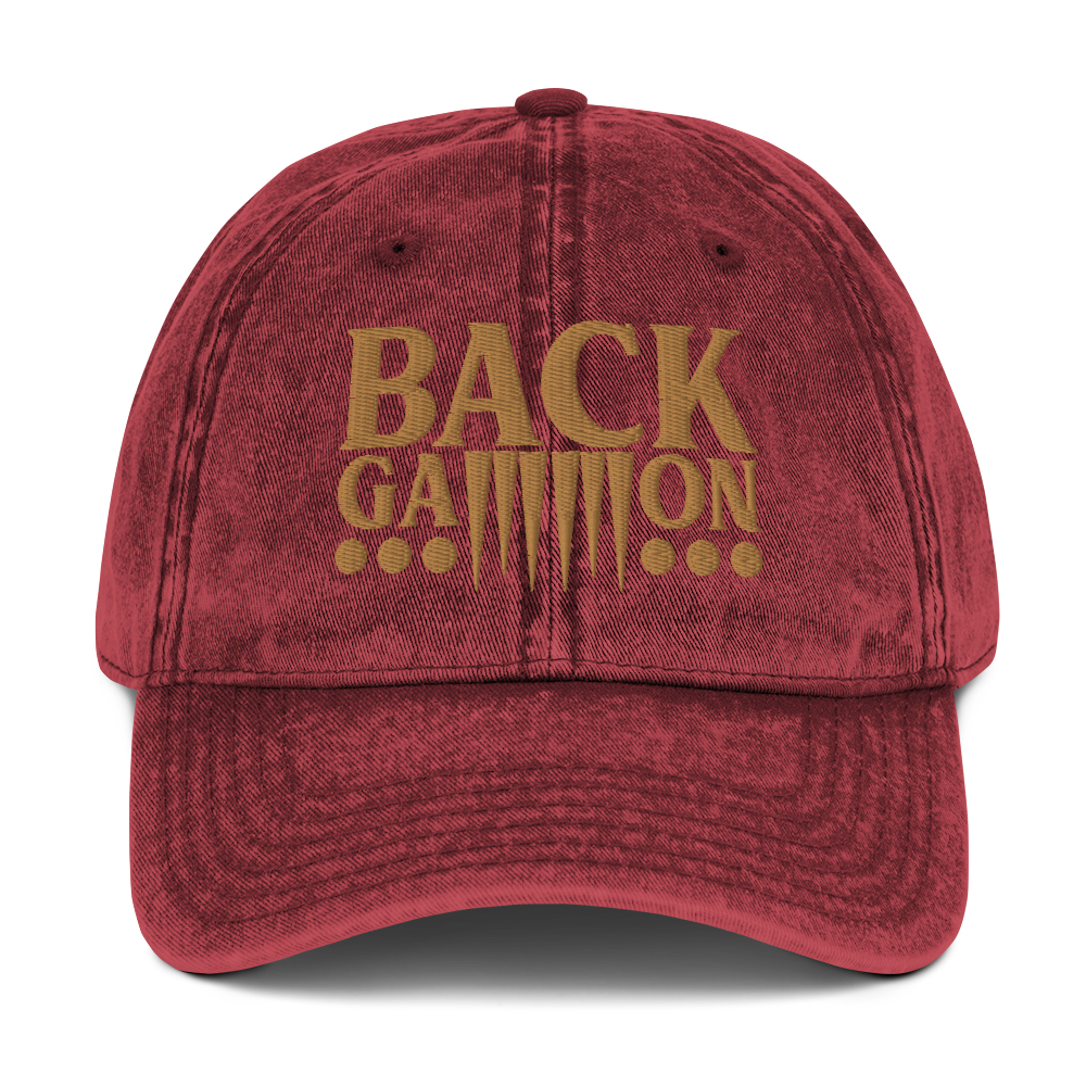 Backgammon Vintage Cotton Twill Hat (gold embroidery)