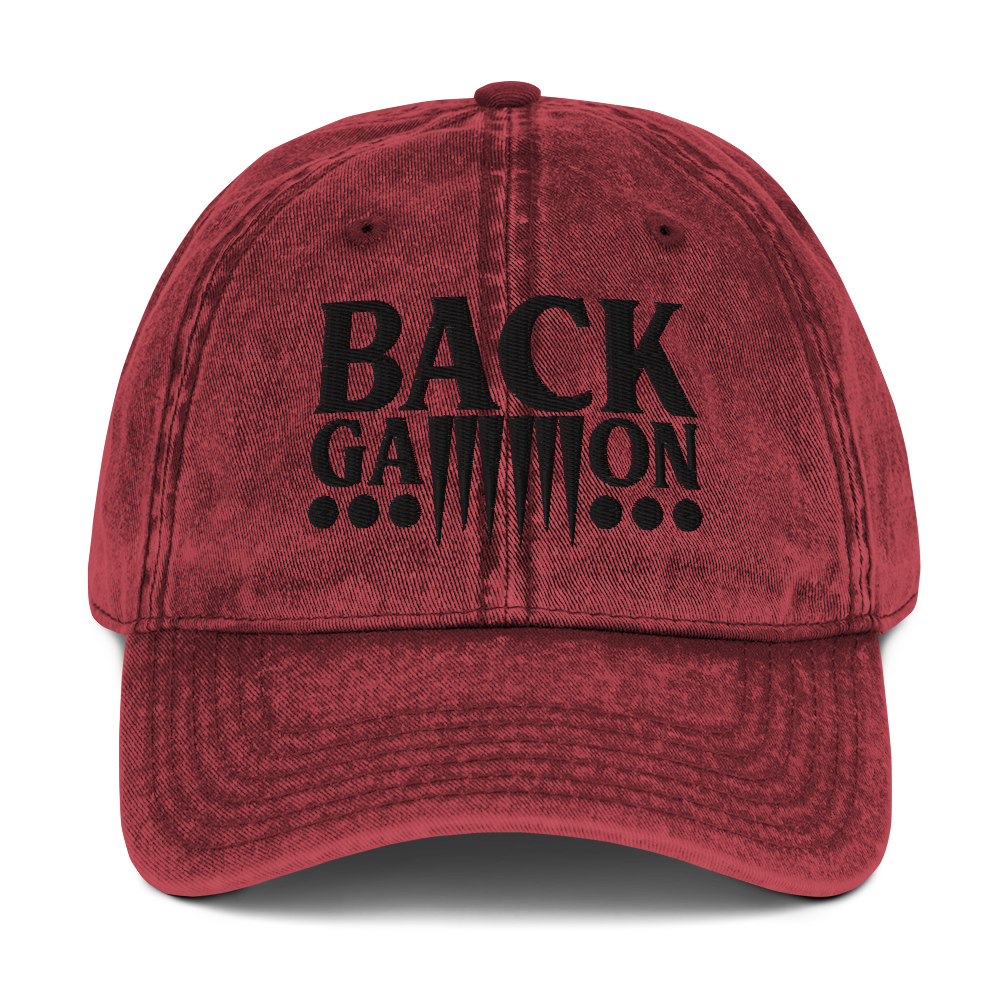 Backgammon Vintage Cotton Twill Hat (black embroidery)