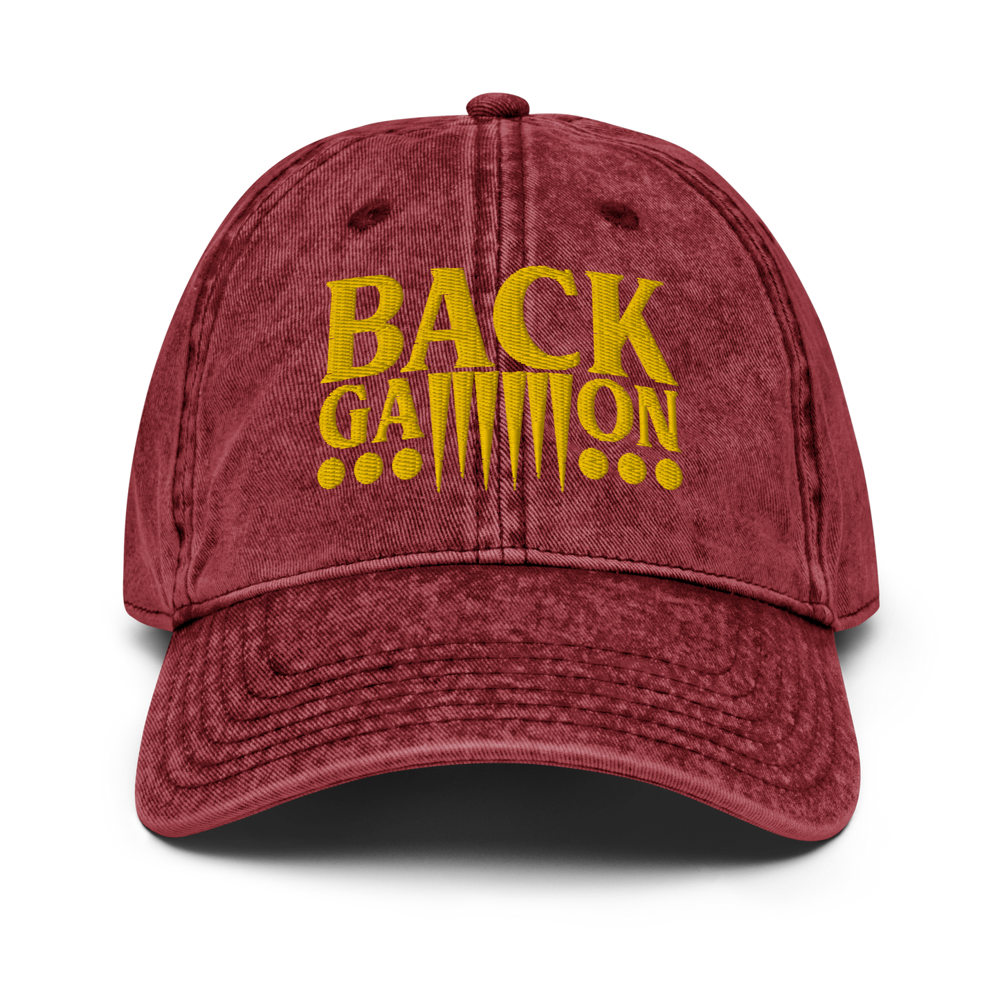 Backgammon Vintage Cotton Twill Hat (yellow embroidery)