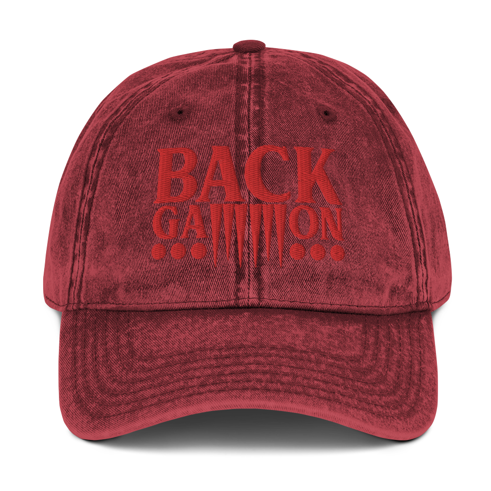 Backgammon Vintage Cotton Twill Hat (red embroidery)