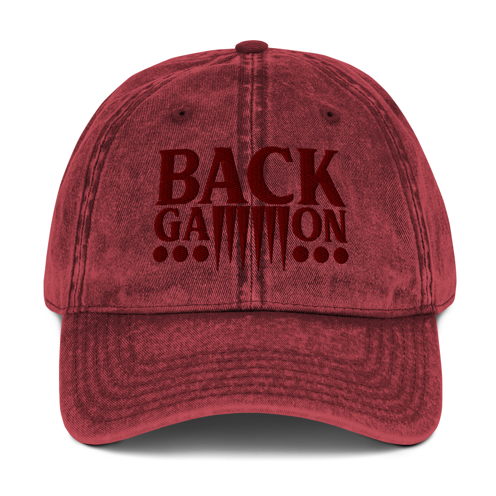 Backgammon Vintage Cotton Twill Hat (maroon embroidery)