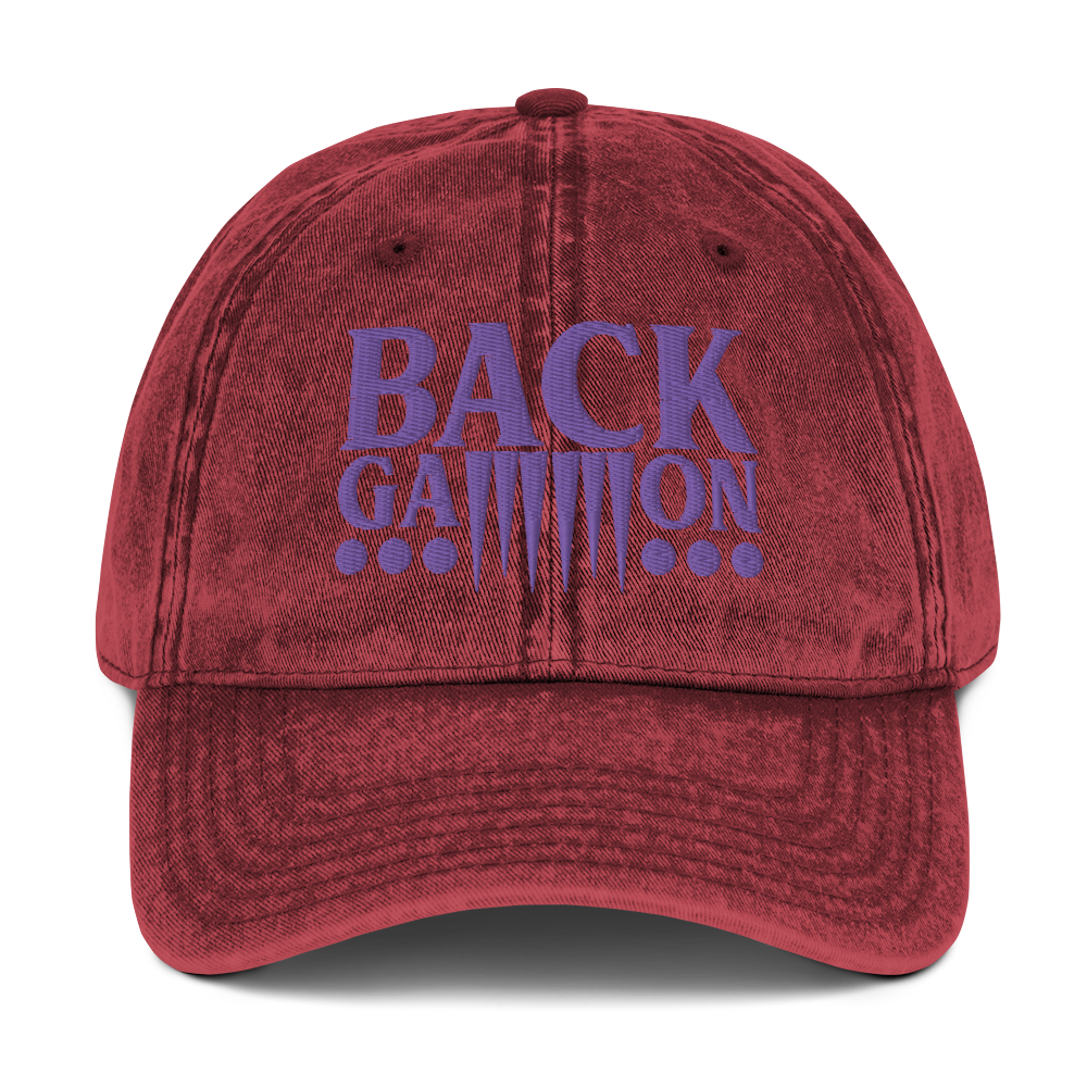 Backgammon Vintage Cotton Twill Hat (purple embroidery)