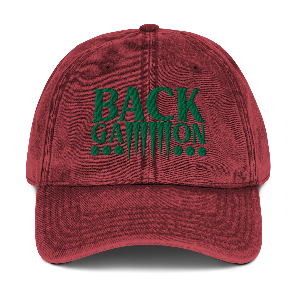 Backgammon Vintage Cotton Twill Hat (green embroidery)