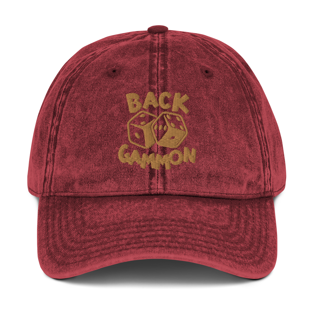 Backgammon Vintage Cotton Twill Hat (gold embroidery)