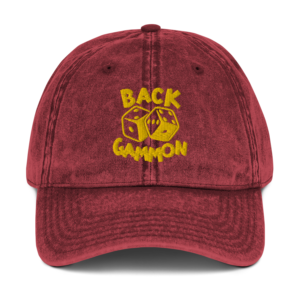 Backgammon Vintage Cotton Twill Hat (yellow embroidery)