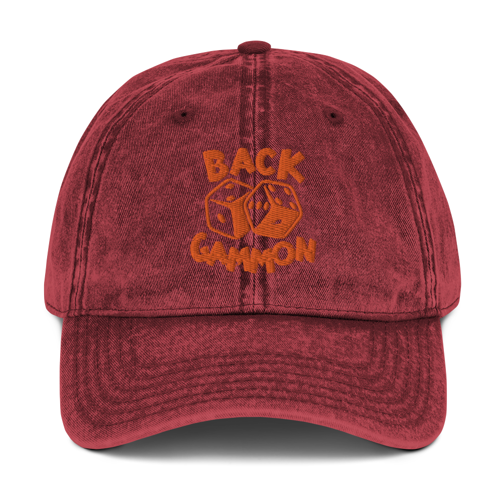 Backgammon Vintage Cotton Twill Hat (orange embroidery)