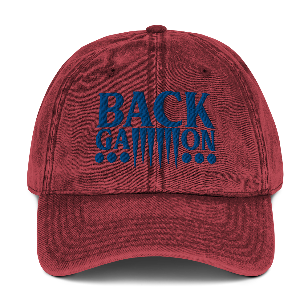 Backgammon Vintage Cotton Twill Hat (blue embroidery)