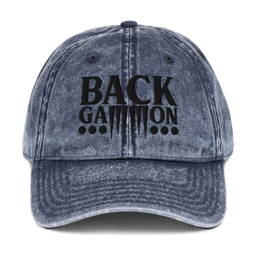 Backgammon Vintage Cotton Twill Hat (black embroidery)