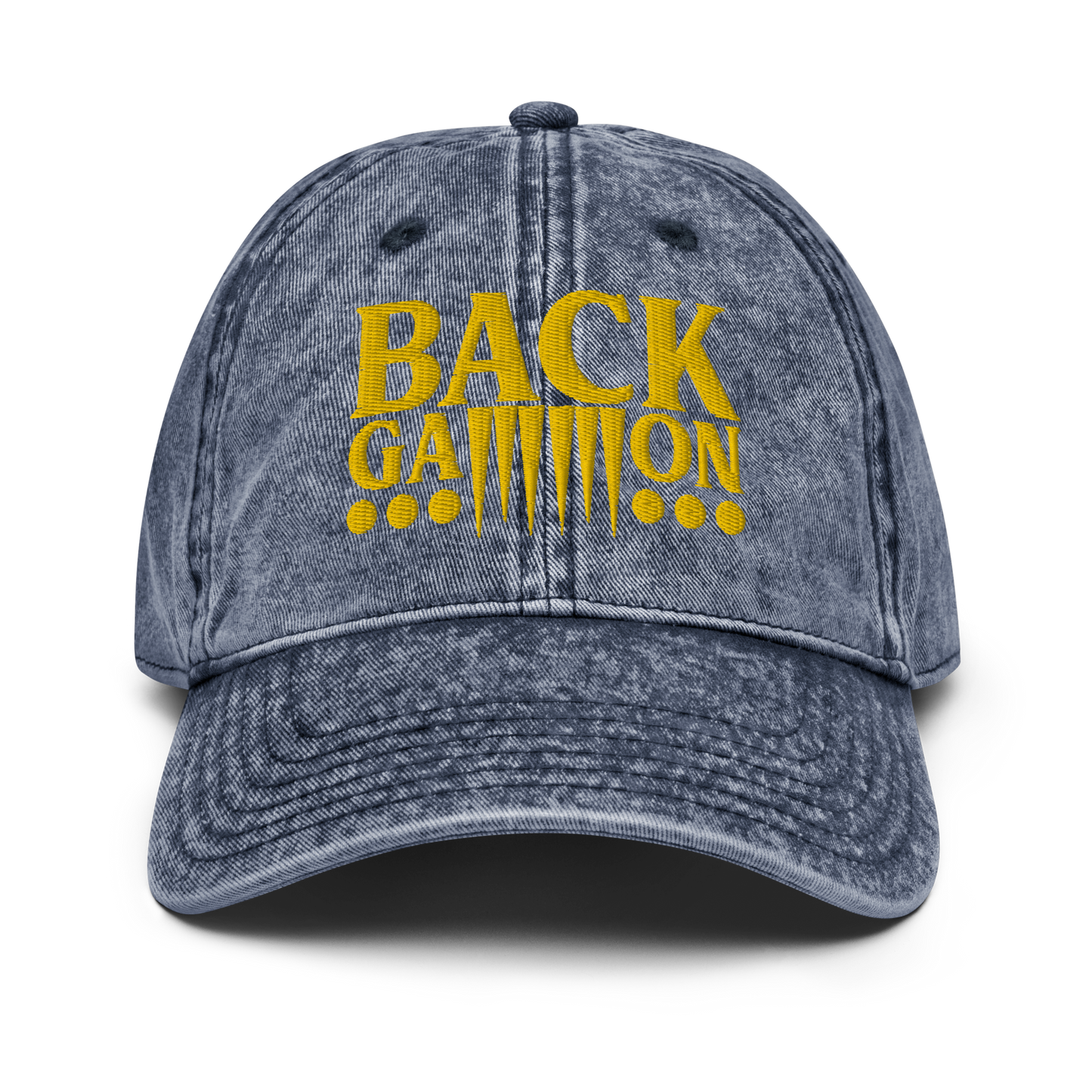 Backgammon Vintage Cotton Twill Hat (yellow embroidery)