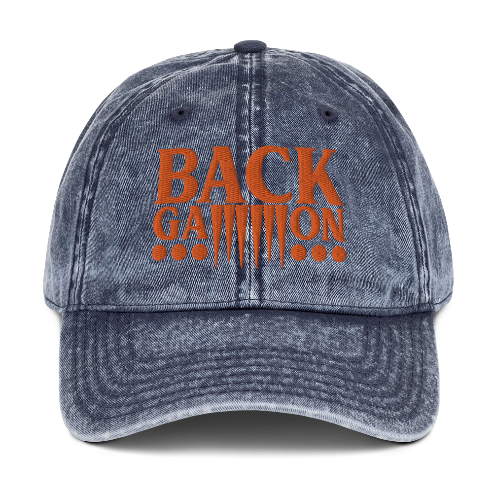 Backgammon Vintage Cotton Twill Hat (orange embroidery)