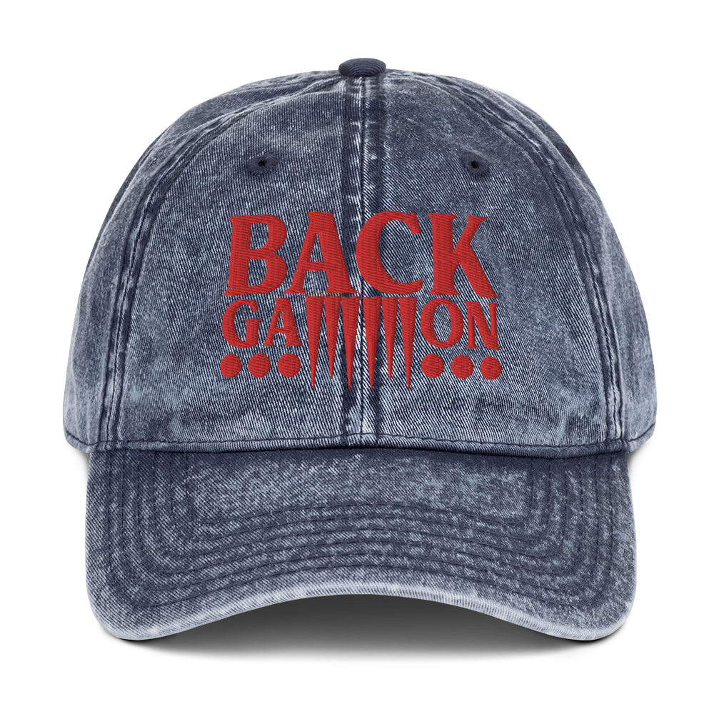 Backgammon Vintage Cotton Twill Hat (red embroidery)