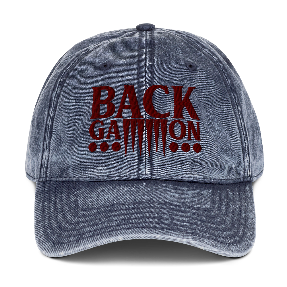 Backgammon Vintage Cotton Twill Hat (maroon embroidery)