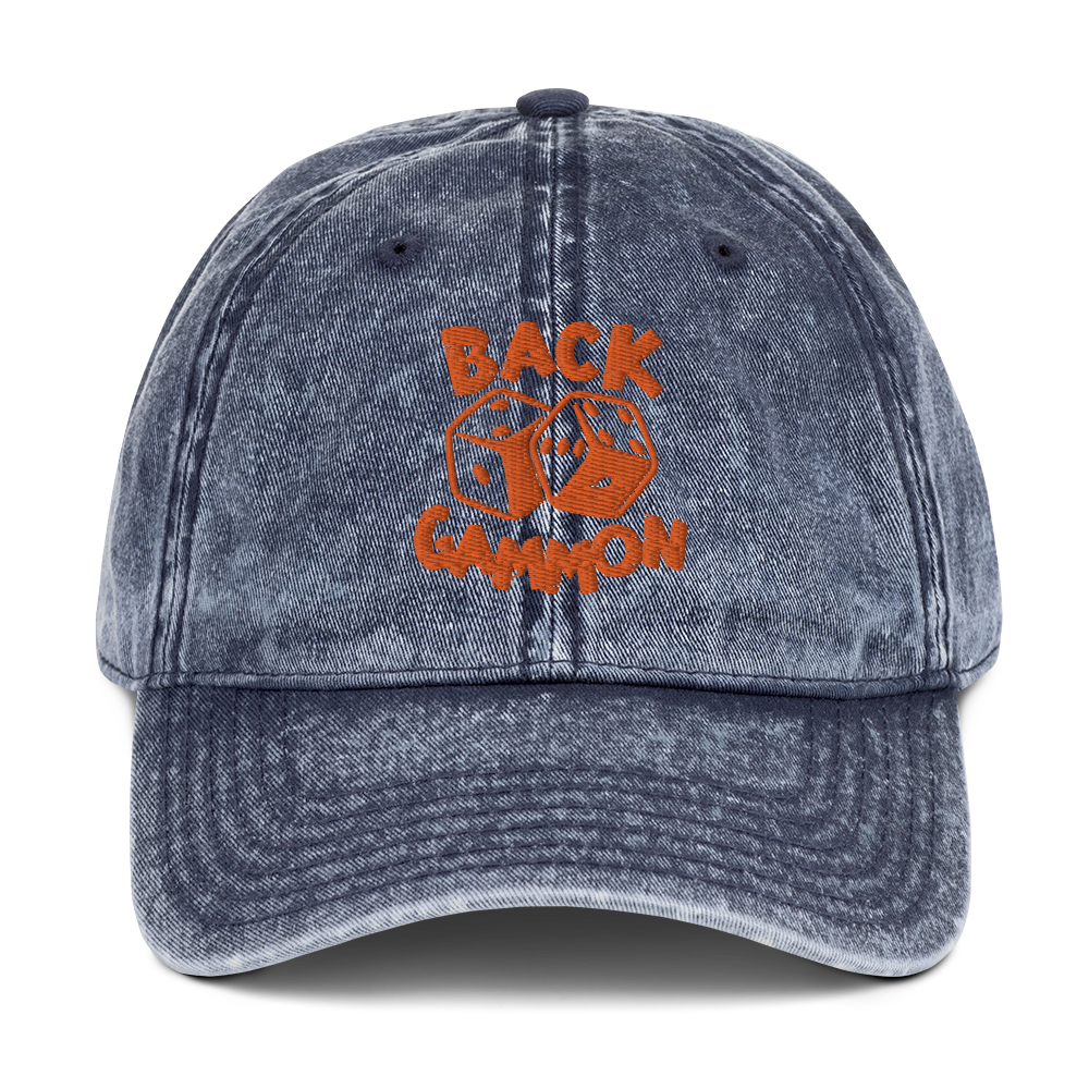 Backgammon Vintage Cotton Twill Hat (orange embroidery)