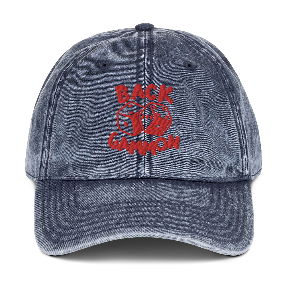 Backgammon Vintage Cotton Twill Hat (red embroidery)