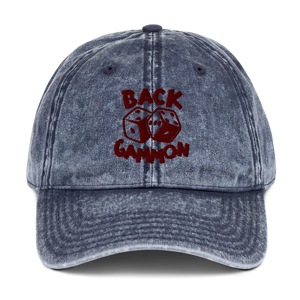 Backgammon Vintage Cotton Twill Hat (maroon embroidery)