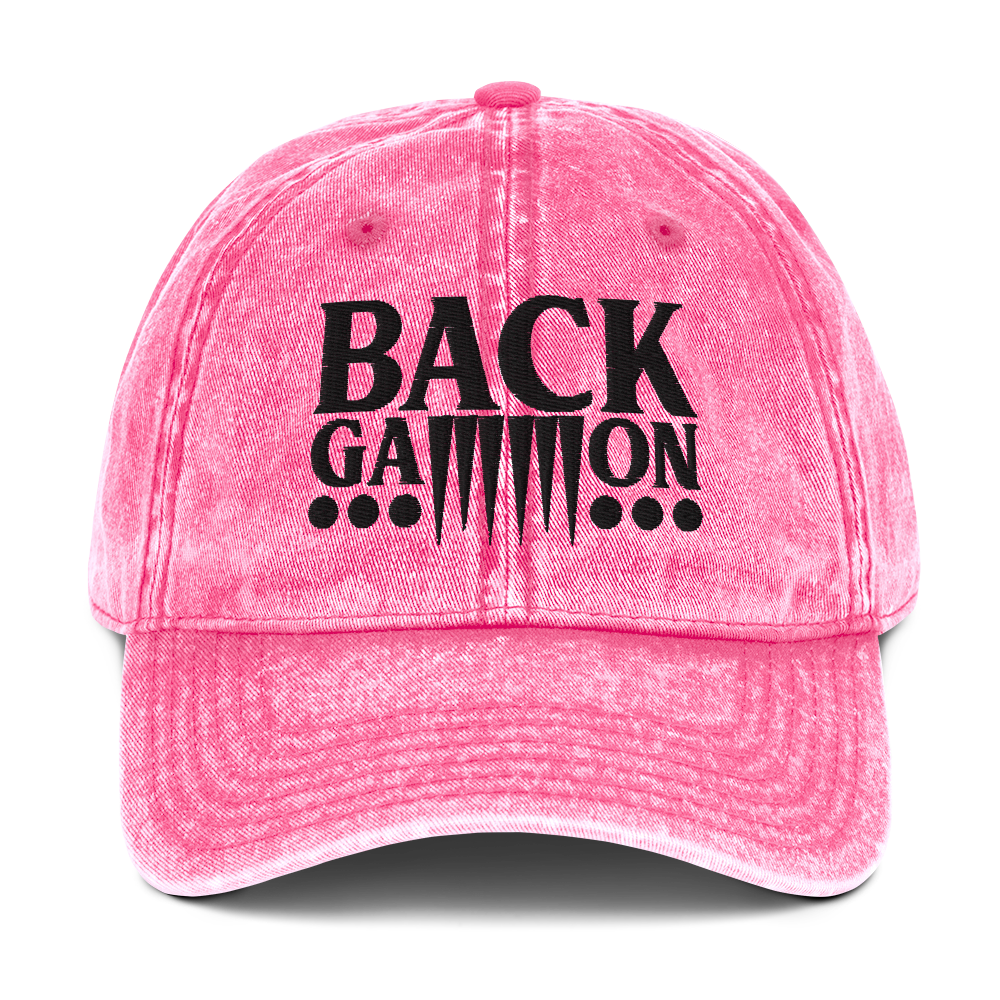 Backgammon Vintage Cotton Twill Hat (black embroidery)