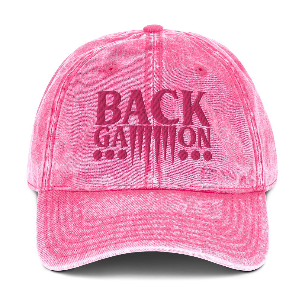 Backgammon Vintage Cotton Twill Hat (pink embroidery