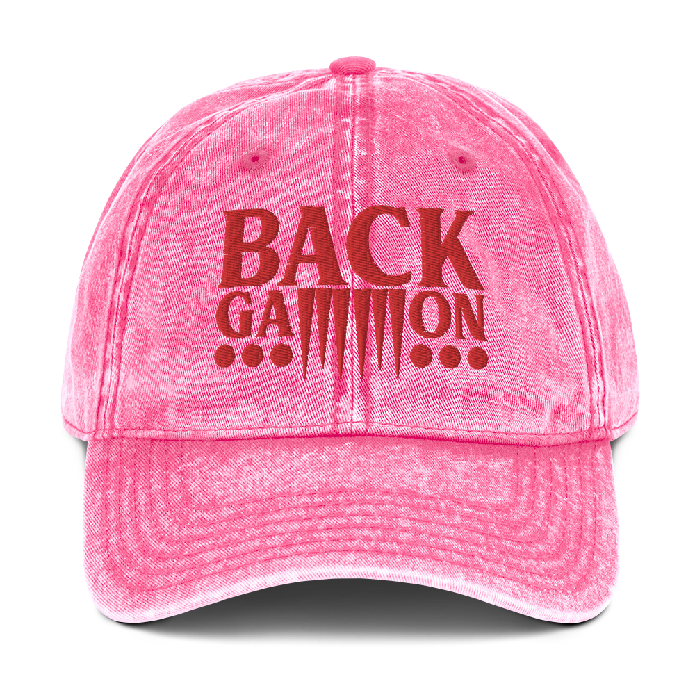 Backgammon Vintage Cotton Twill Hat (red embroidery)