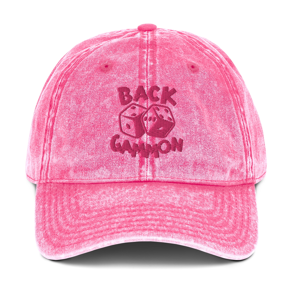 Backgammon Vintage Cotton Twill Hat (pink embroidery)