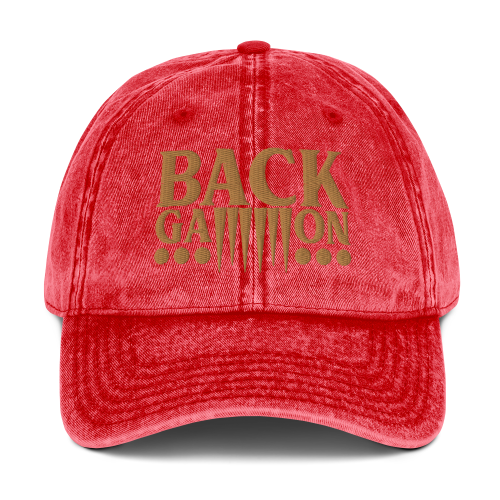 Backgammon Vintage Cotton Twill Hat (gold embroidery)