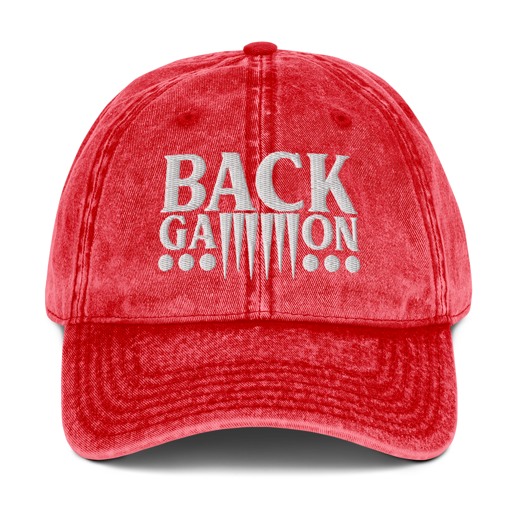 Backgammon Vintage Cotton Twill Hat (white embroidery)