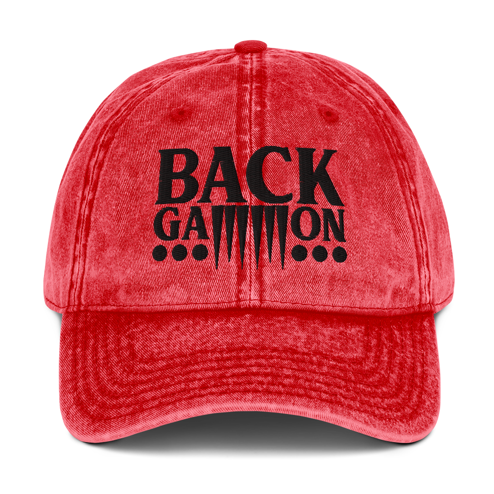 Backgammon Vintage Cotton Twill Hat (black embroidery)