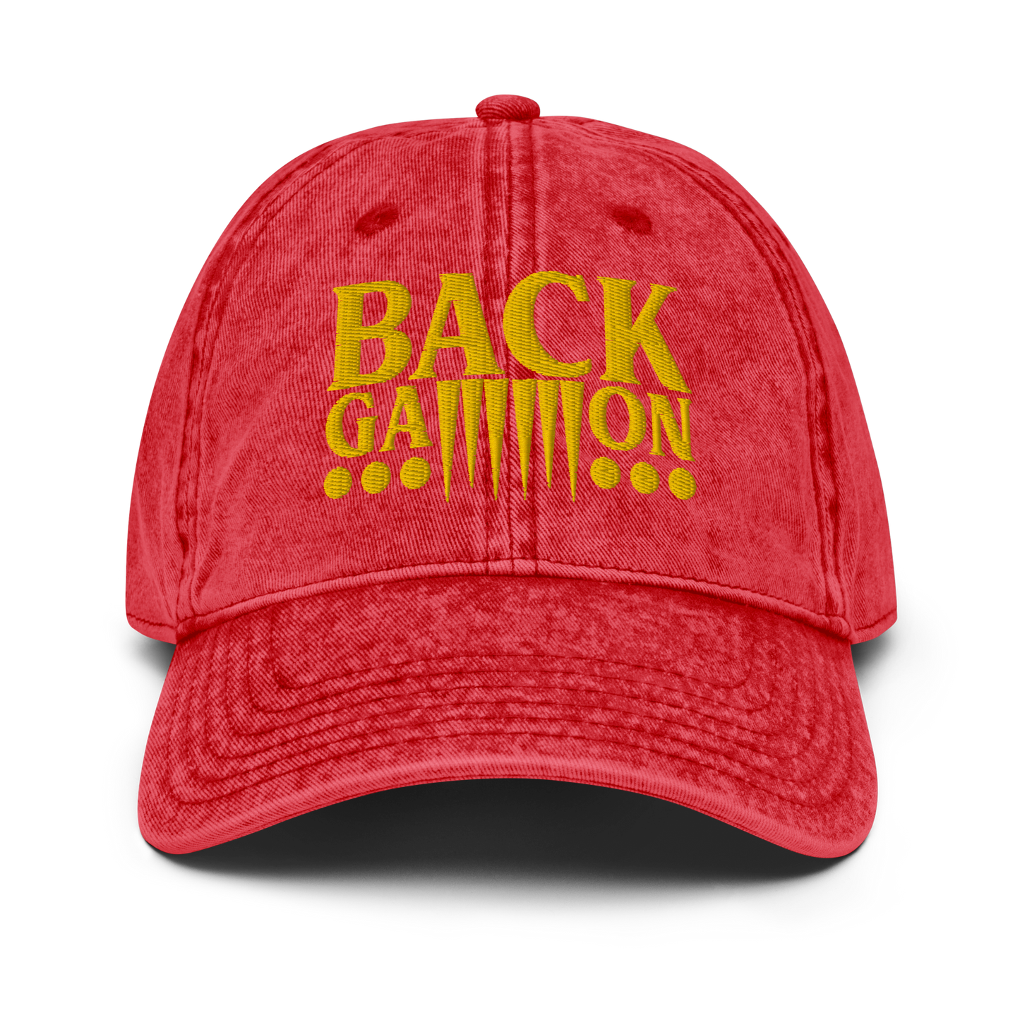 Backgammon Vintage Cotton Twill Hat (yellow embroidery)