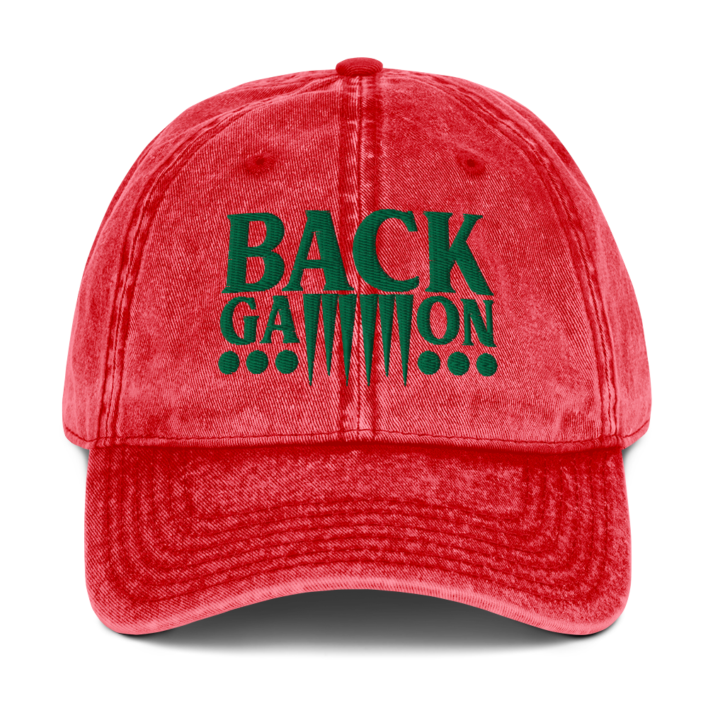 Backgammon Vintage Cotton Twill Hat (green embroidery)